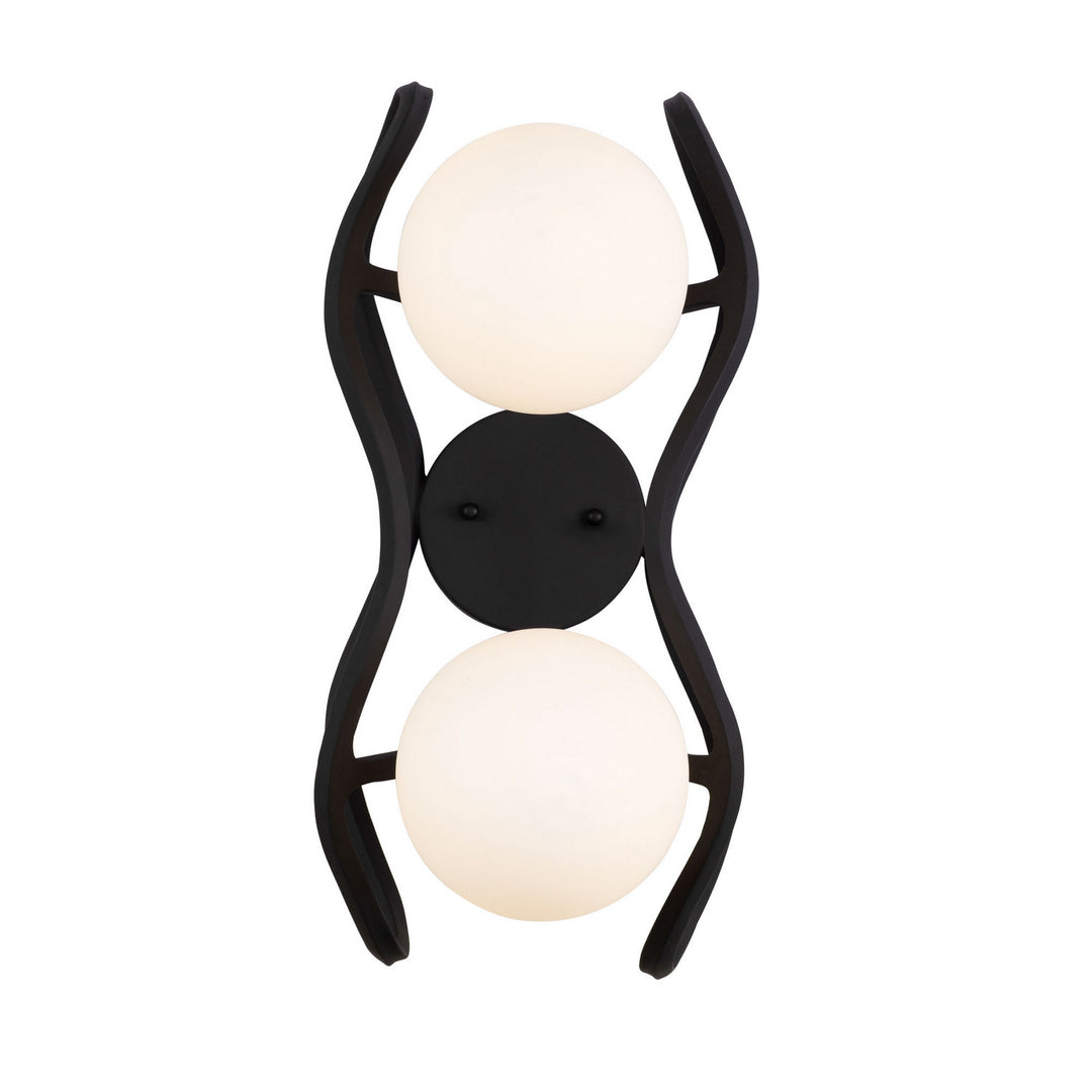 Varaluz Black Betty 374W02CBFG Wall Sconce Light - Carbon/French Gold
