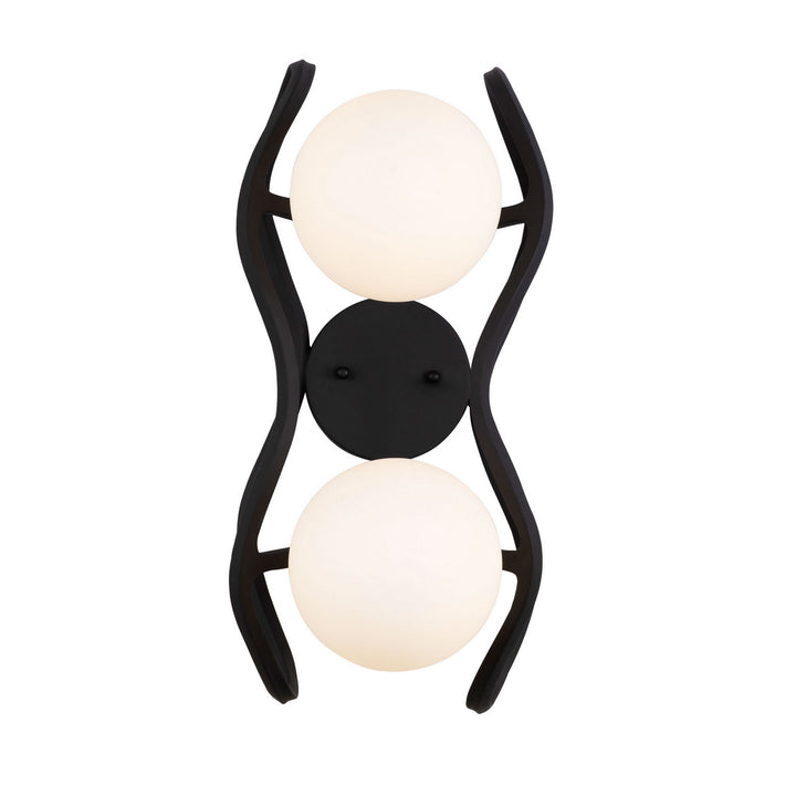 Varaluz Black Betty 374W02CBFG Wall Sconce Light - Carbon/French Gold