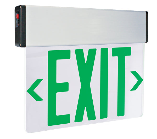 Elco Lighting EDGLIT1R-C  Led Edge Lit Exit Sign With Battery Backup Utility Light Two-Tone