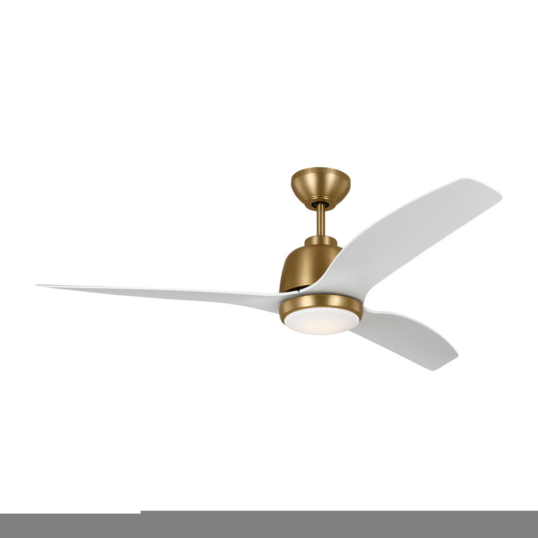 Visual Comfort Fan Avila 54 LED 3AVLR54SBD Ceiling Fan - Satin Brass, Matte White/Matte White/