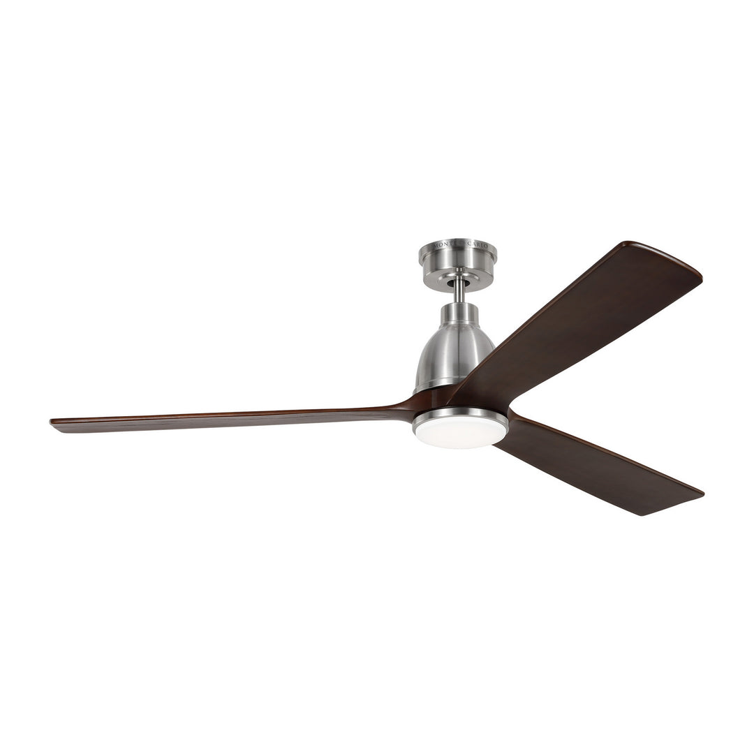 Visual Comfort Fan Bryden 60 Smart LED 3BRYSM60BSD Ceiling Fan - Brushed Steel, Dark Walnut/Dark Walnut/