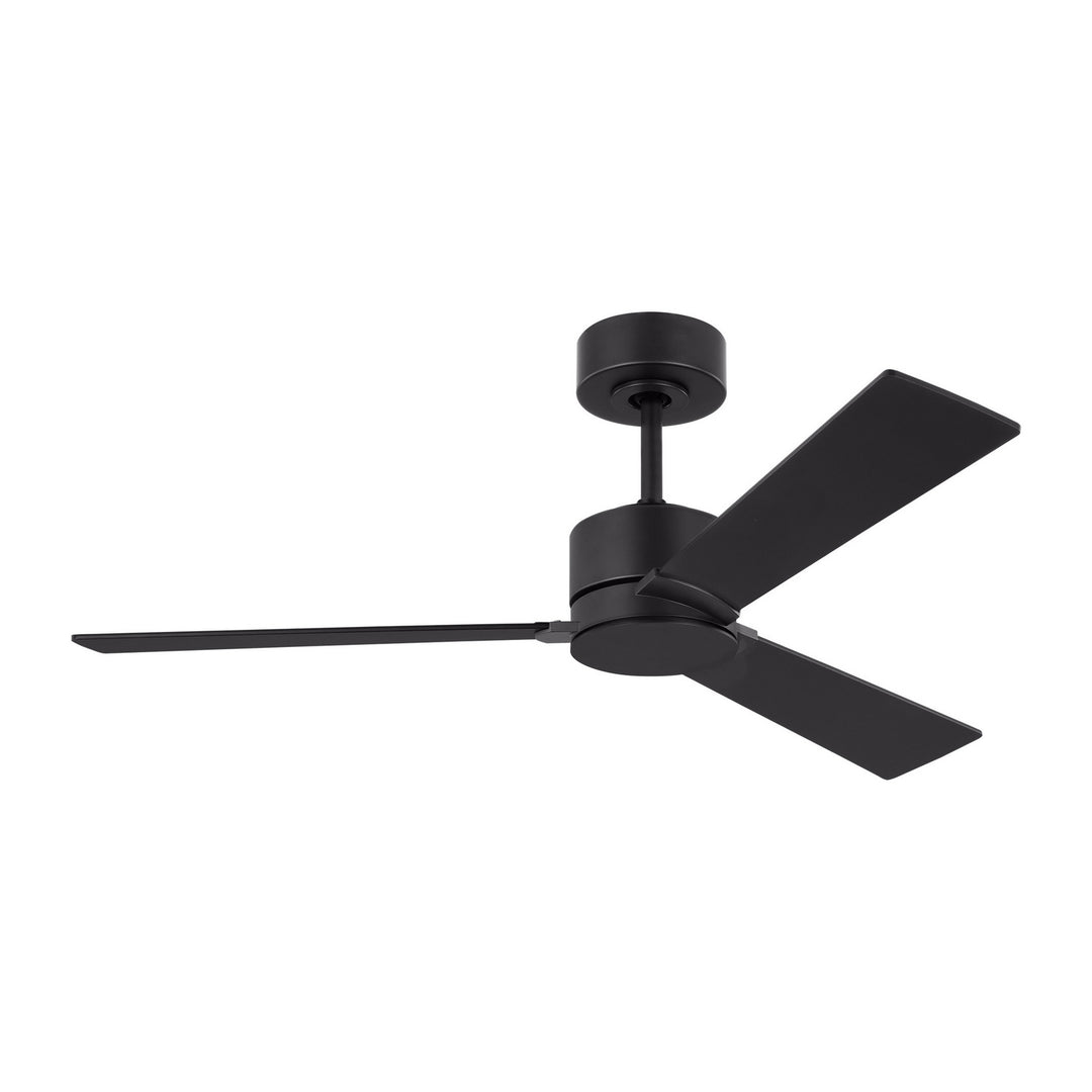 Visual Comfort Fan Rozzen 44 3RZR44MBK Ceiling Fan - Midnight Black, Midnight Black/American Walnut reversible blades/Midnight Black/American Walnut reversible blades/