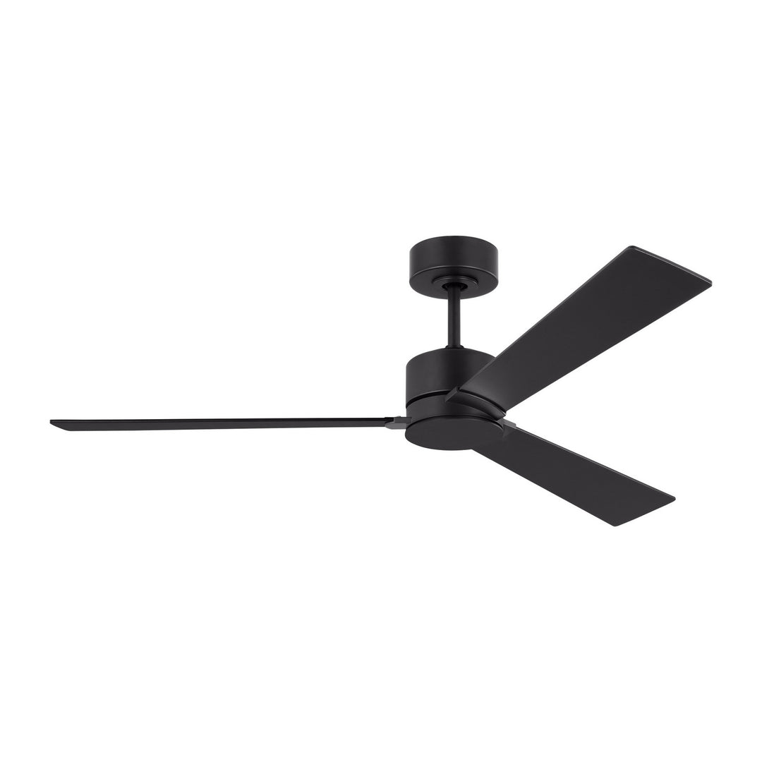 Visual Comfort Fan Rozzen 52 3RZR52MBK Ceiling Fan - Midnight Black, Midnight Black/American Walnut reversible blades/Midnight Black/American Walnut reversible blades/