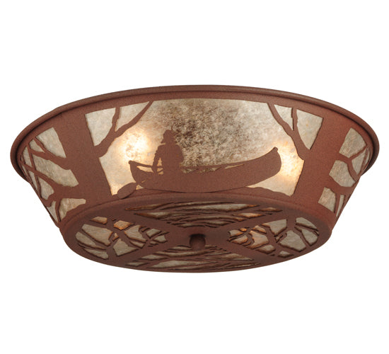 Meyda Tiffany Canoe At Lake 127250 Ceiling Light - Red Rust
