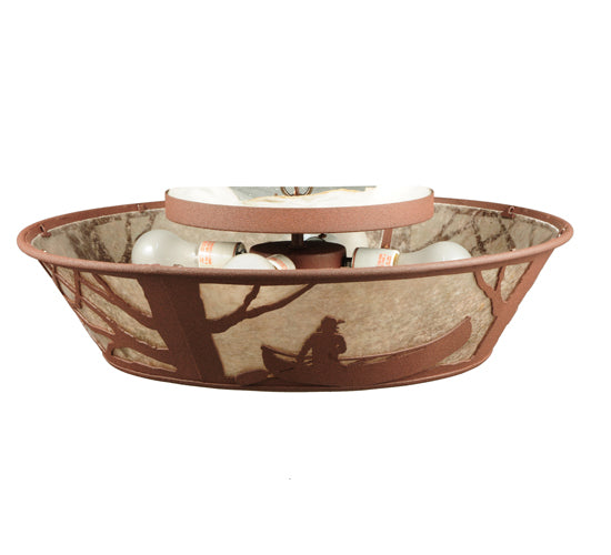 Meyda Tiffany Canoe At Lake 127250 Ceiling Light - Red Rust