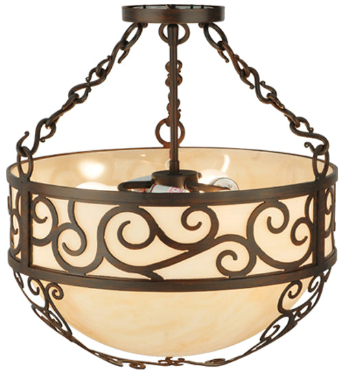 Meyda Tiffany Lilliana 127253 Ceiling Light - Red Rust