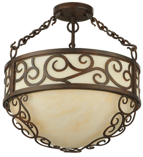 Meyda Tiffany Lilliana 127253 Ceiling Light - Red Rust