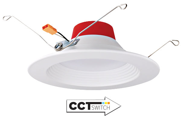 Elco Lighting EL670CT5W  Led Shallow Baffles With 5-Cct Switch Recessed Light White