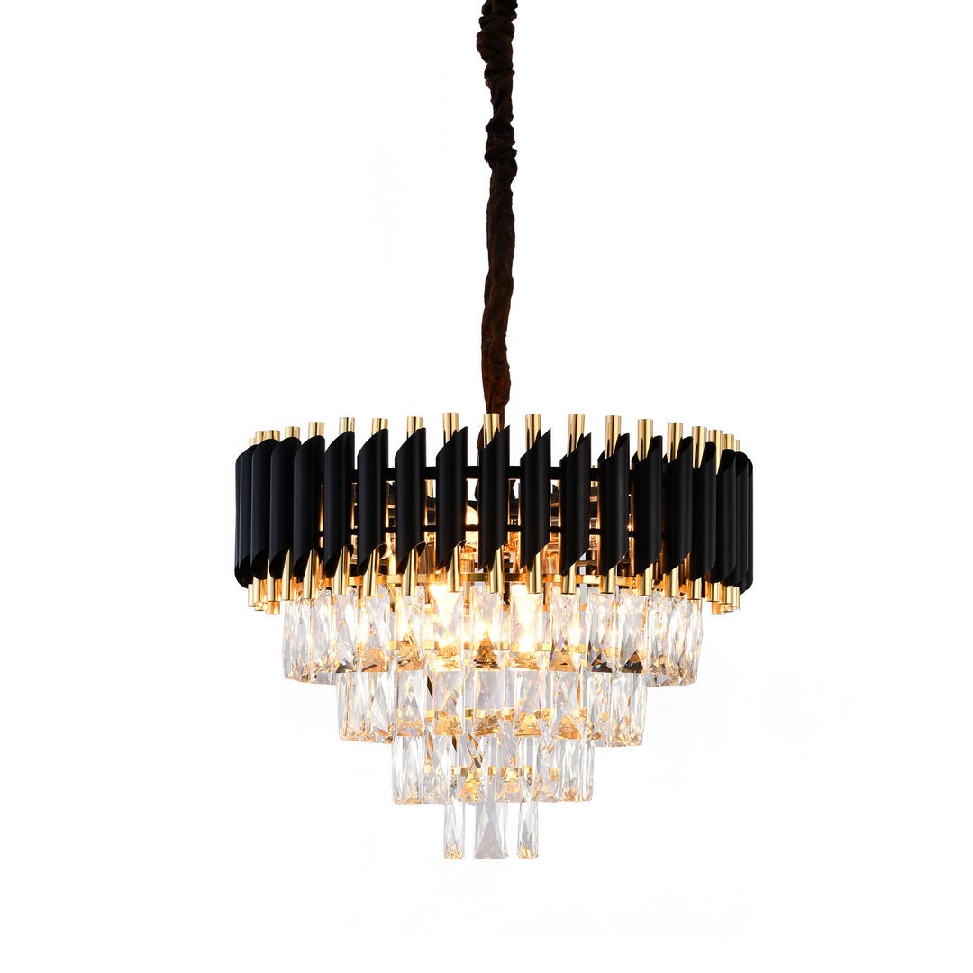 Bethel International GL410C20B Chandelier Light - Black & Gold
