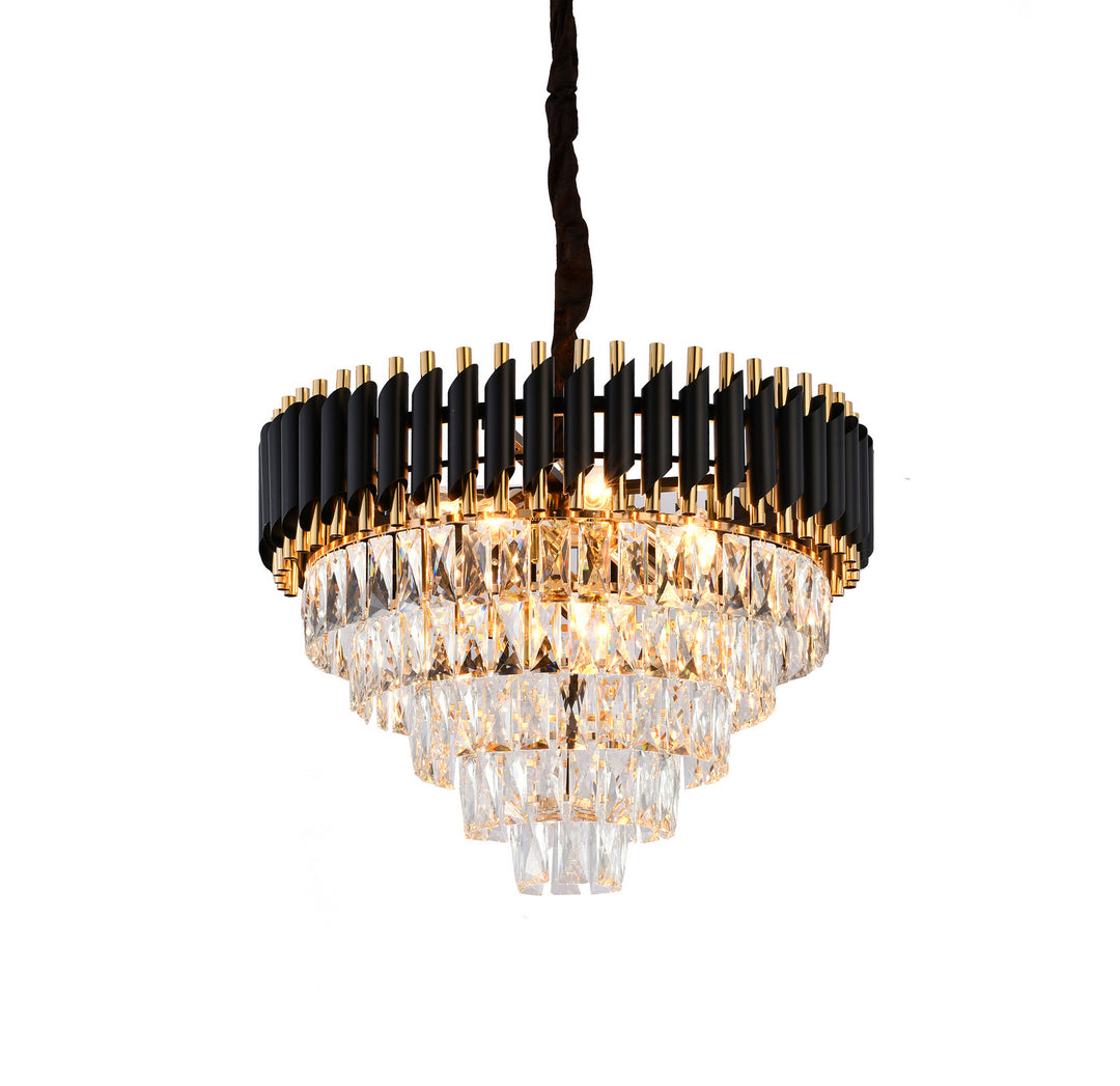 Bethel International GL411C24B Chandelier Light - Black & Gold