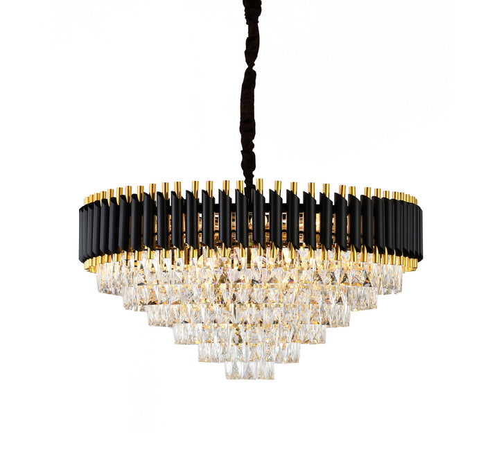 Bethel International GL412C32B Chandelier Light - Black & Gold