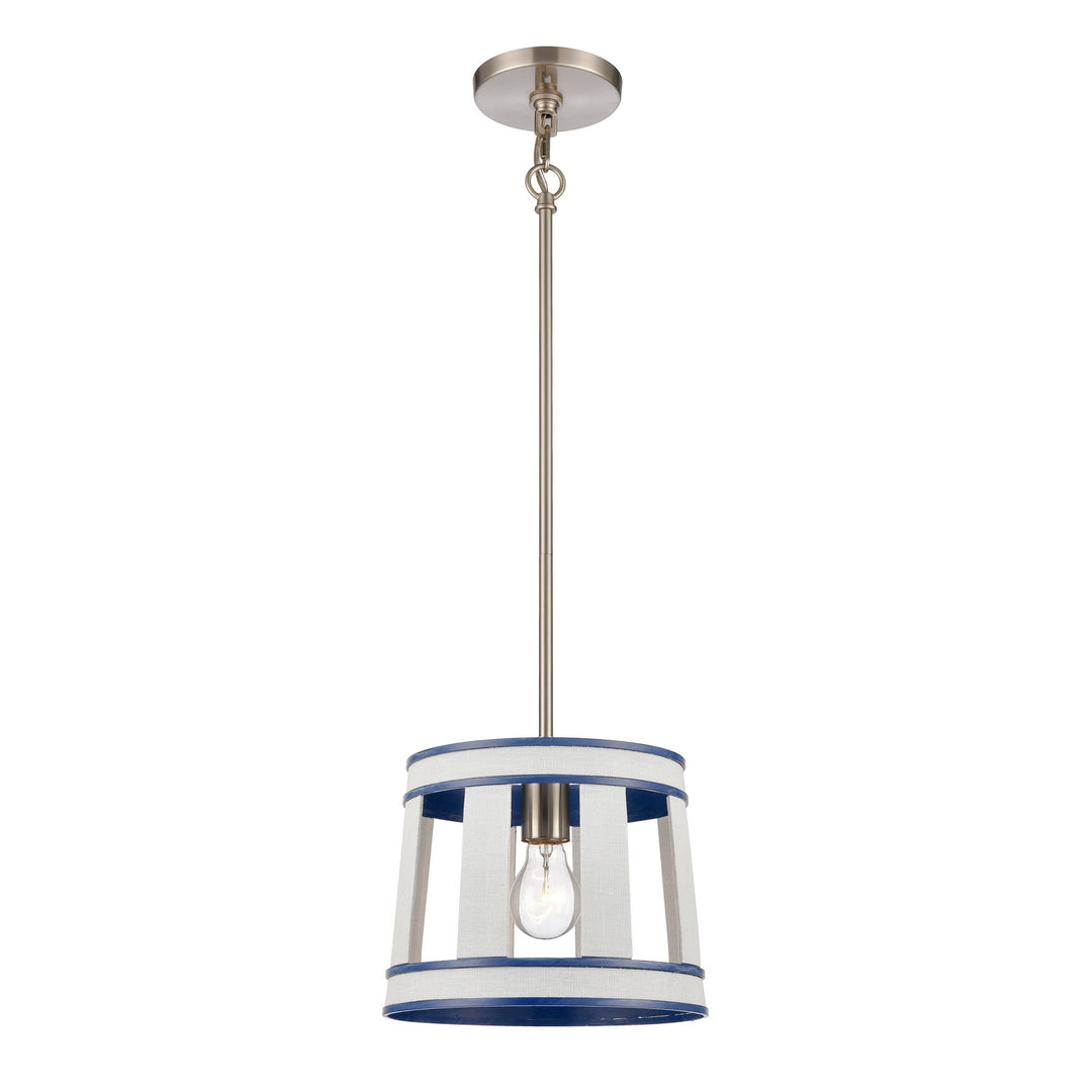 Elk White Burlap 63116/1 Pendant Light - Ocean Blue