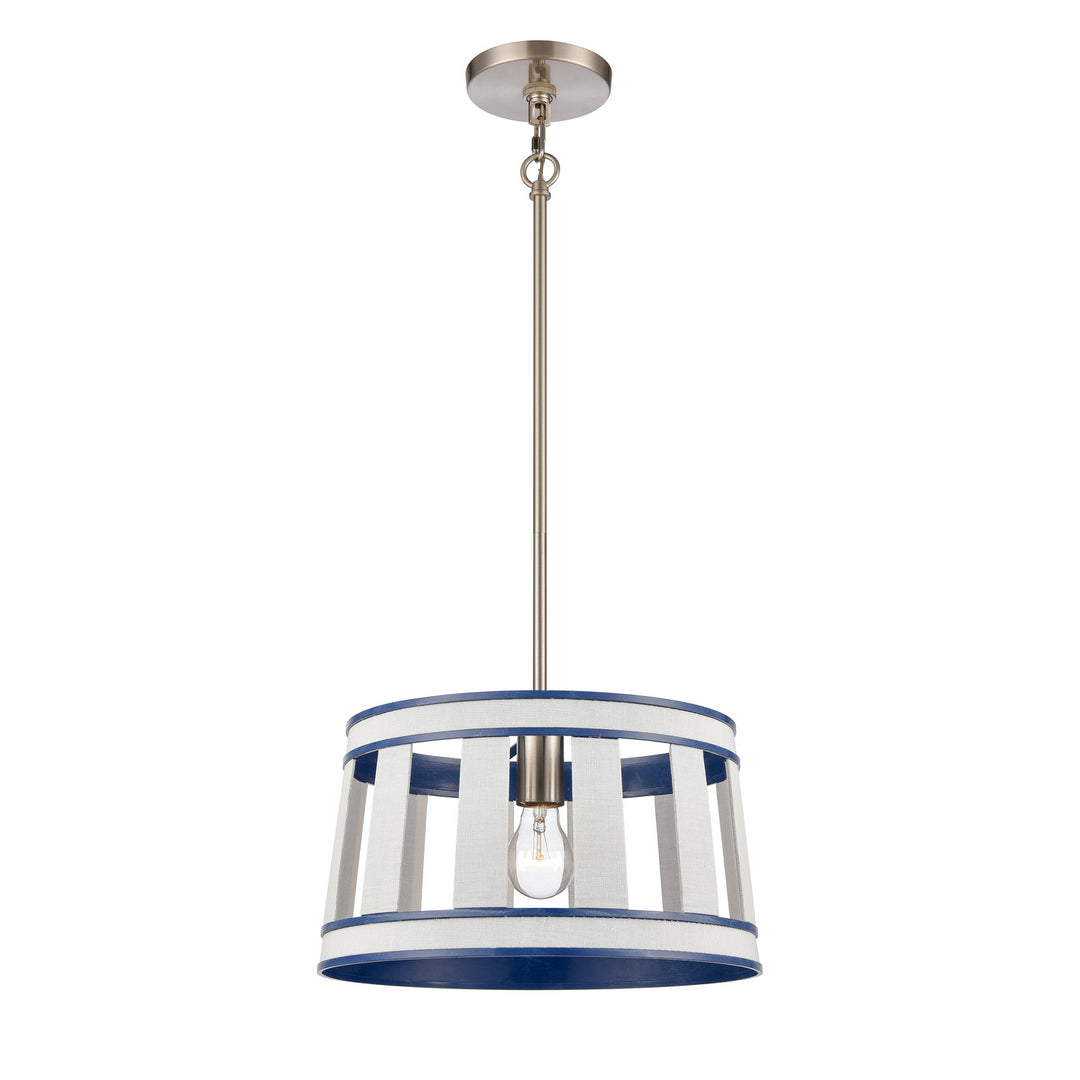 Elk White Burlap 63117/1 Pendant Light - Ocean Blue
