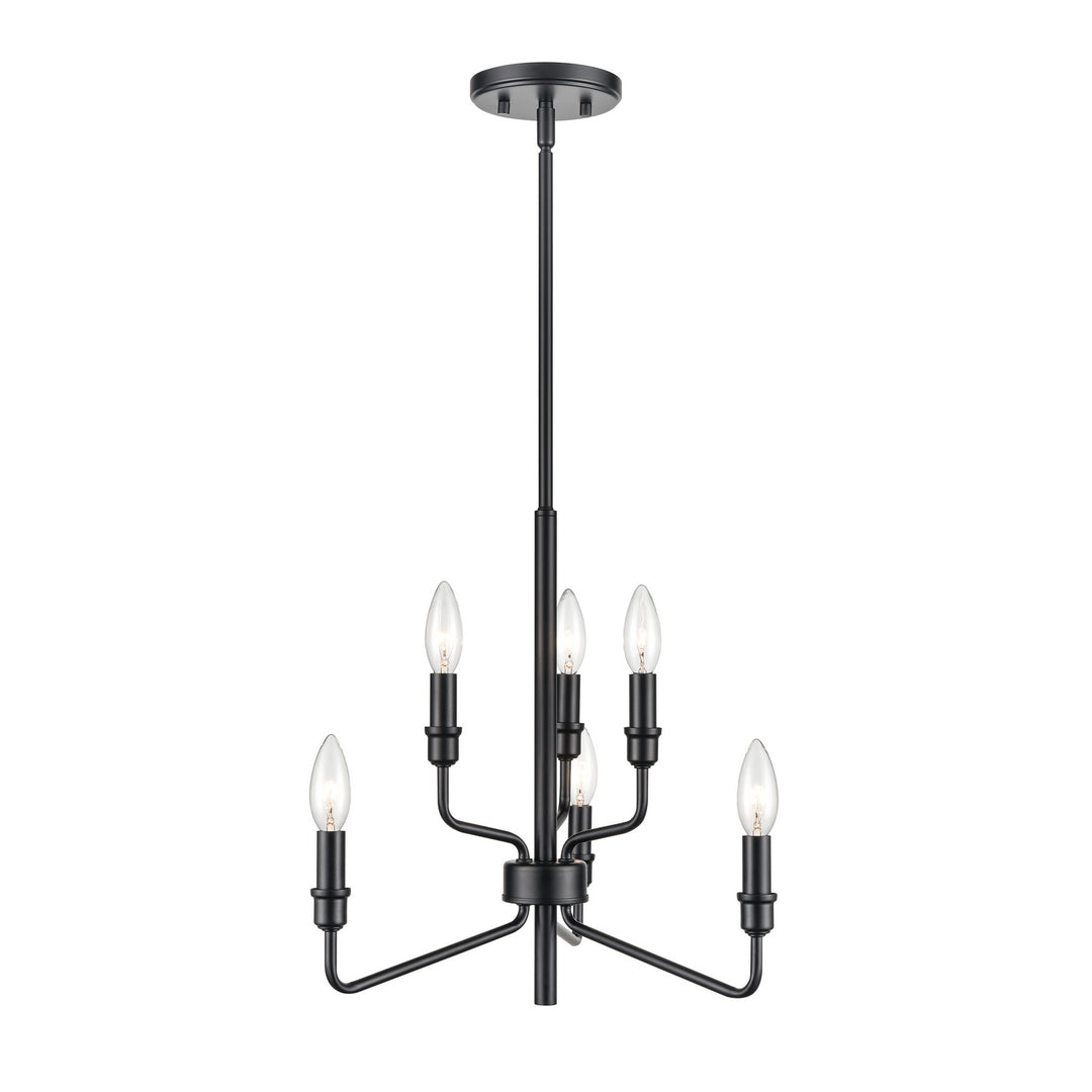 Elk Saginaw 81518/3+3 Chandelier Light - Matte Black