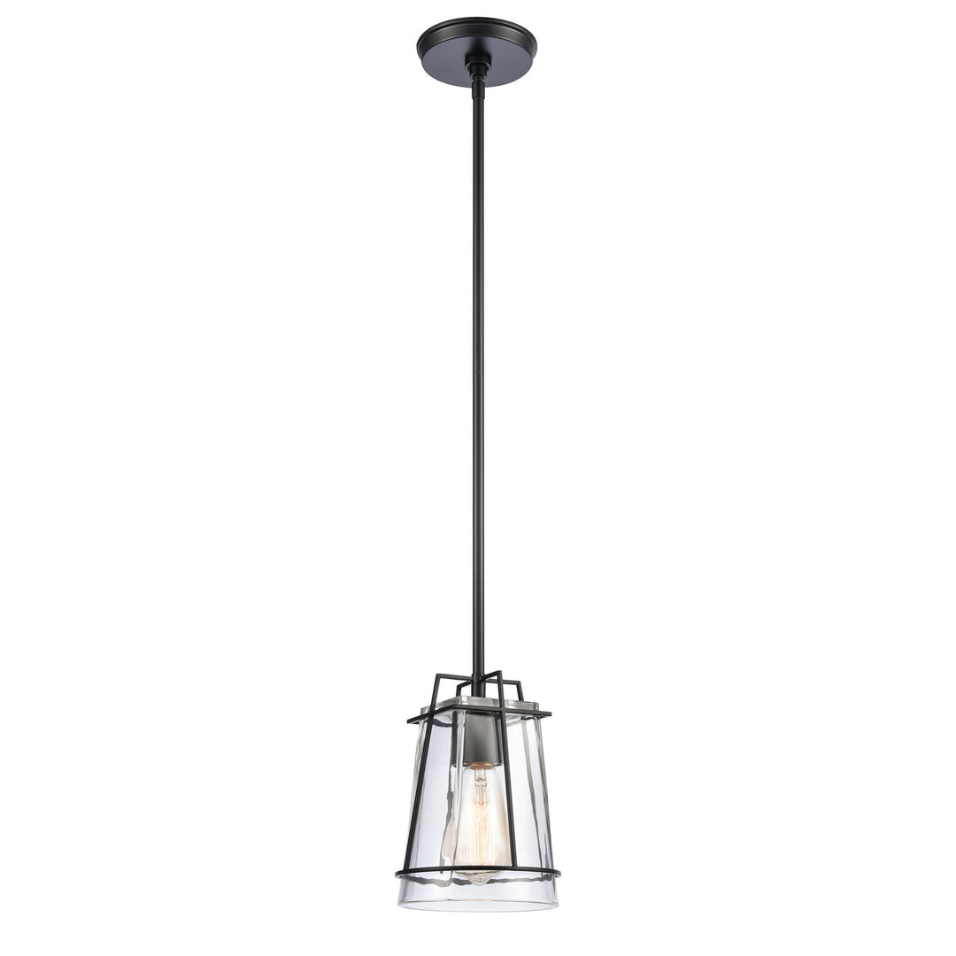 Elk Square to Round 82135/1 Pendant Light - Matte Black