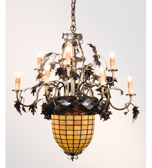 Meyda Tiffany Greenbriar Oak 12753 Chandelier Light - Antique Copper