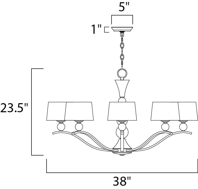 Maxim Rondo 12758WTPN Chandelier Light - Polished Nickel