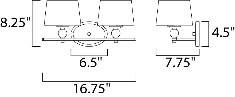 Maxim Rondo 12762WTPN Bath Vanity Light 17 in. wide - Polished Nickel