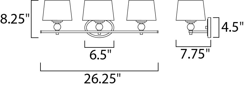 Maxim Rondo 12763WTOI Bath Vanity Light 27 in. wide - Oil Rubbed Bronze