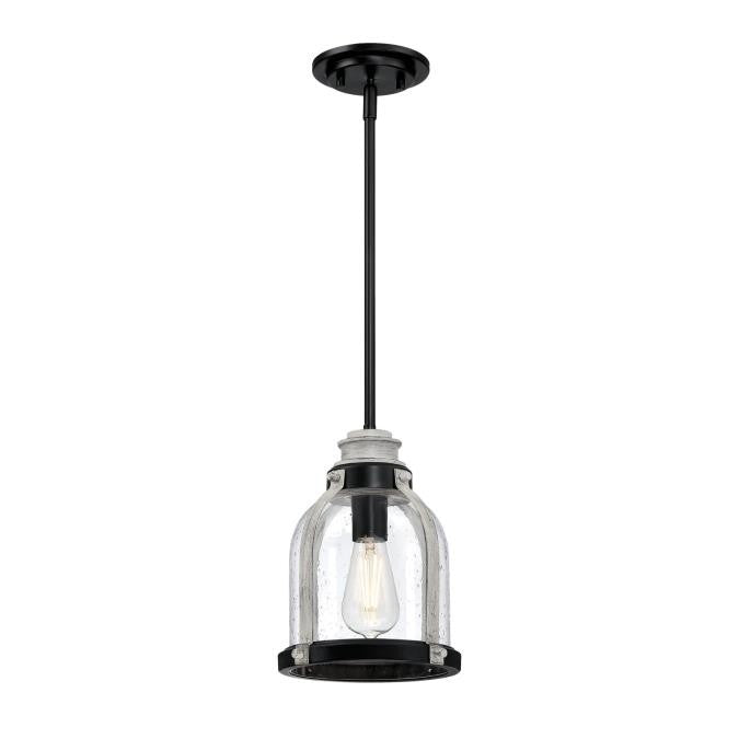 Westinghouse Cindy 6129700 Pendant Light - Matte Black With Antique Ash