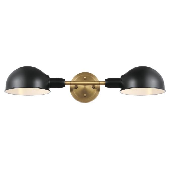 Westinghouse Langhorne 6130800 Wall Sconce Light - Matte Black And Brushed Brass