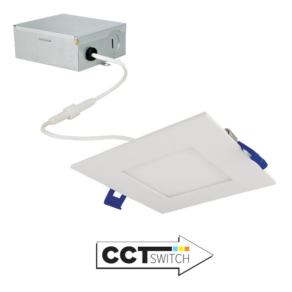 Elco Lighting ERT441CT5W  Ultra Slim Led Panel Light With 5-Cct Switch Recessed Light White