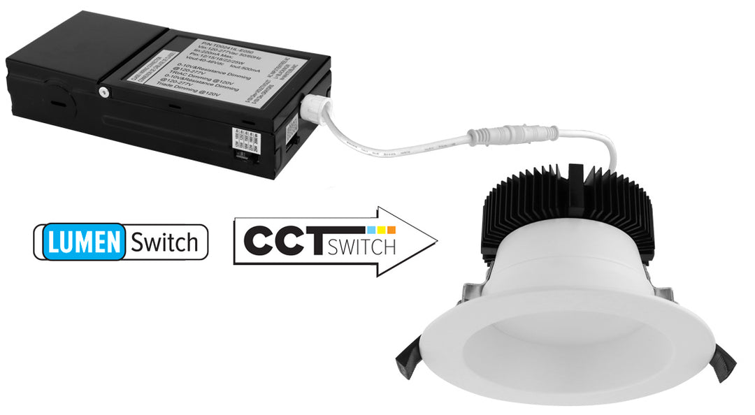 Elco Lighting ERT475CT5DW  Led High Lumen Reflector With 5-Cct Switch & 5-Lumen Switch Recessed Light White