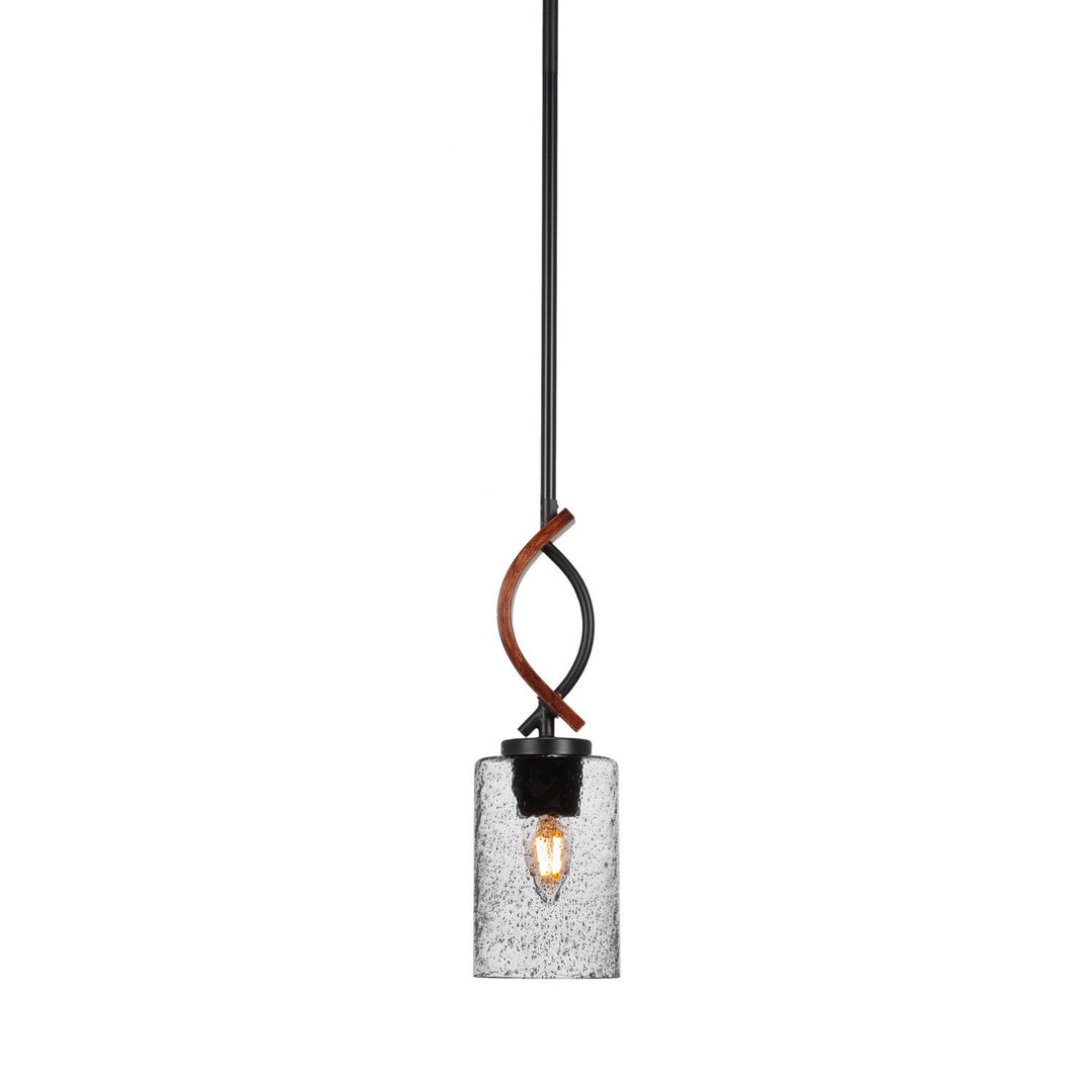Toltec Monterey 2901-mbwg-3002 Pendant Light - Matte Black & Painted Wood-look