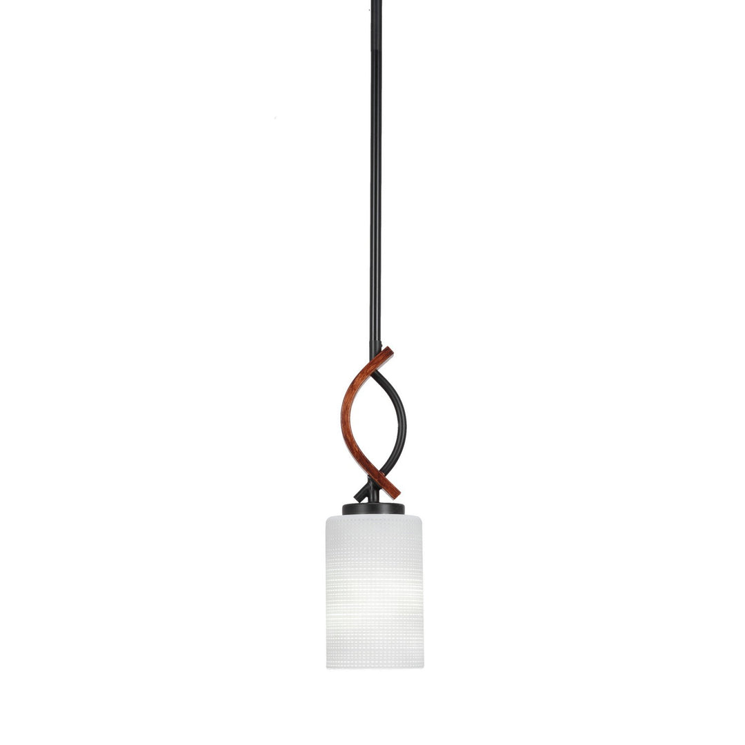Toltec Monterey 2901-mbwg-4061 Pendant Light - Matte Black & Painted Wood-look