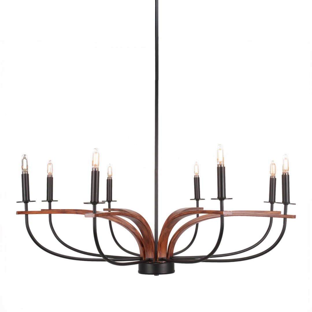 Toltec Monterey 2908-mbwg Chandelier Light - Matte Black & Painted Wood-look