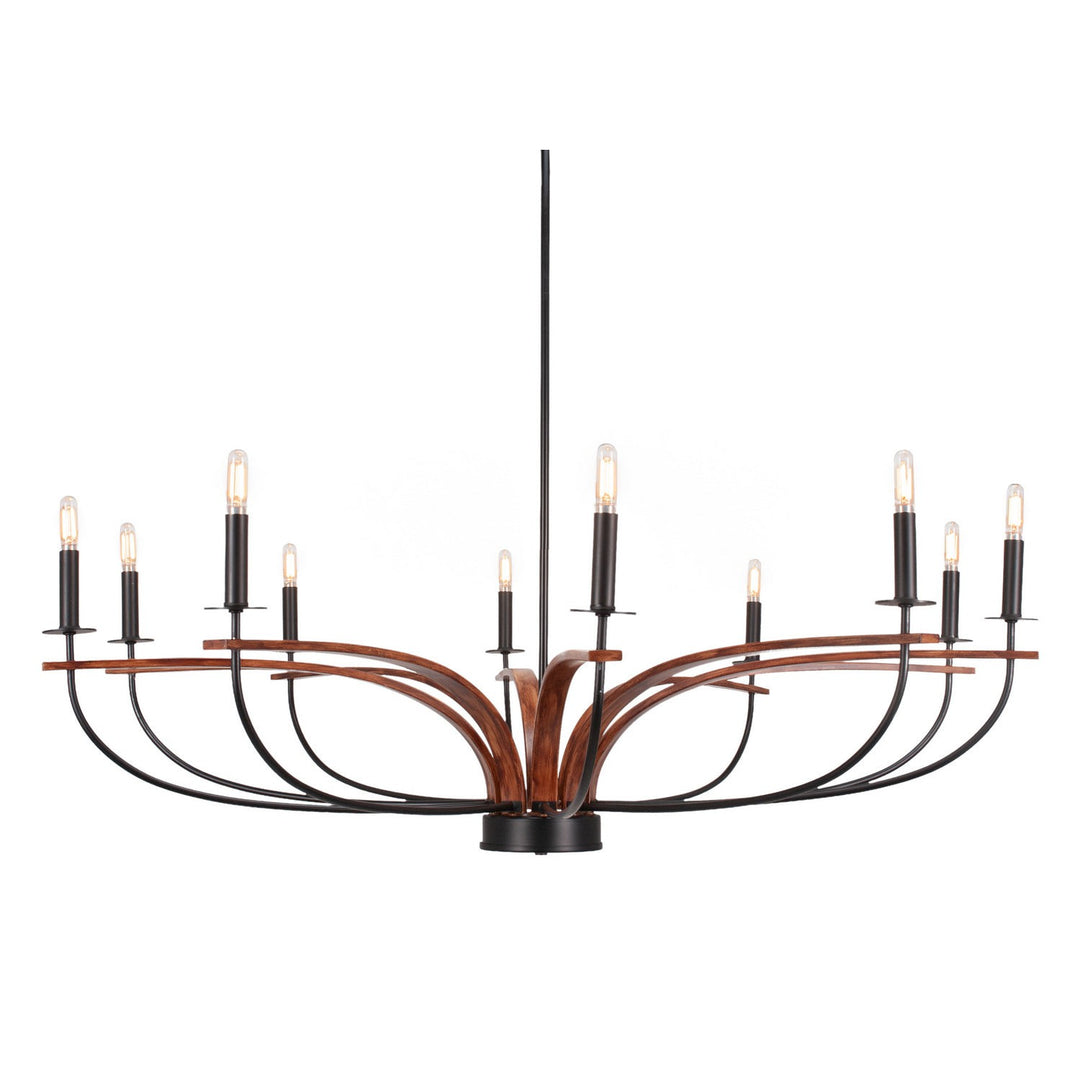 Toltec Monterey 2910-mbwg Chandelier Light - Matte Black & Painted Wood-look