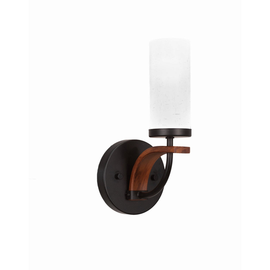 Toltec Monterey 2911-mbdw-801 Wall Sconce Light - Matte Black & Painted Distressed Wood-look