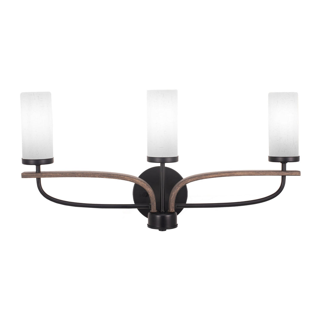 Toltec Monterey 2913-mbdw-801 Bath Vanity Light 23 in. wide - Matte Black & Painted Distressed Wood-look