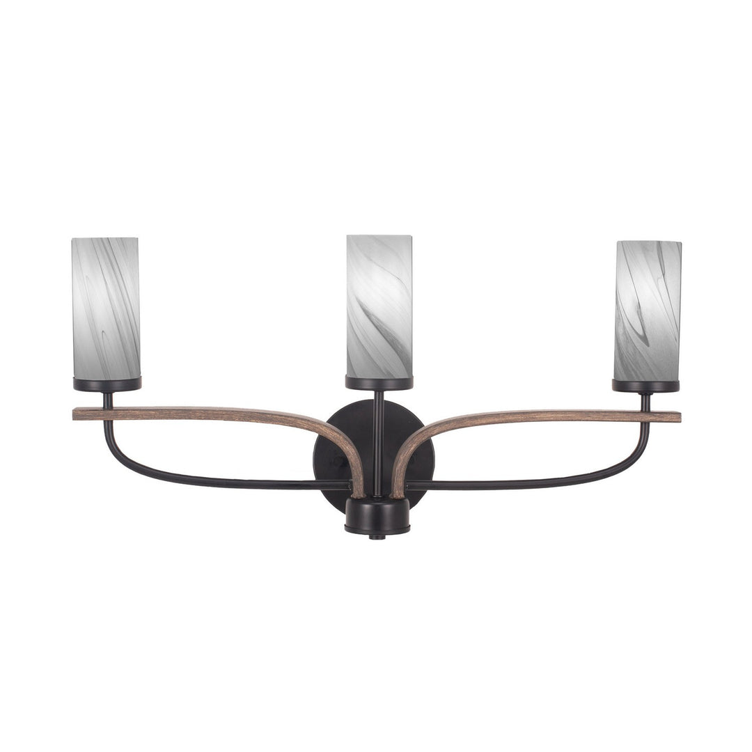 Toltec Monterey 2913-mbdw-802 Bath Vanity Light 23 in. wide - Matte Black & Painted Distressed Wood-look