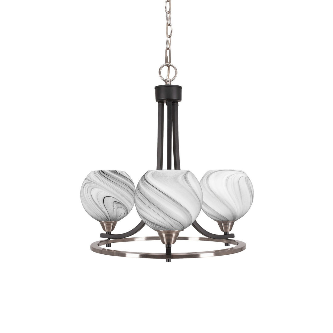 Toltec Paramount 3403-mbbn-4109 Chandelier Light - Matte Black & Brushed Nickel