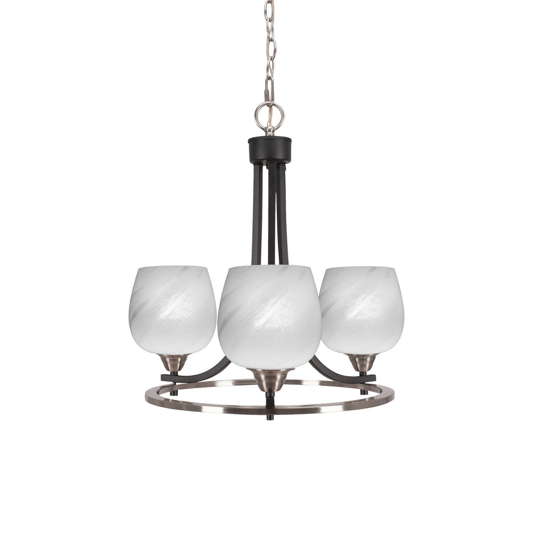 Toltec Paramount 3403-mbbn-4811 Chandelier Light - Matte Black & Brushed Nickel