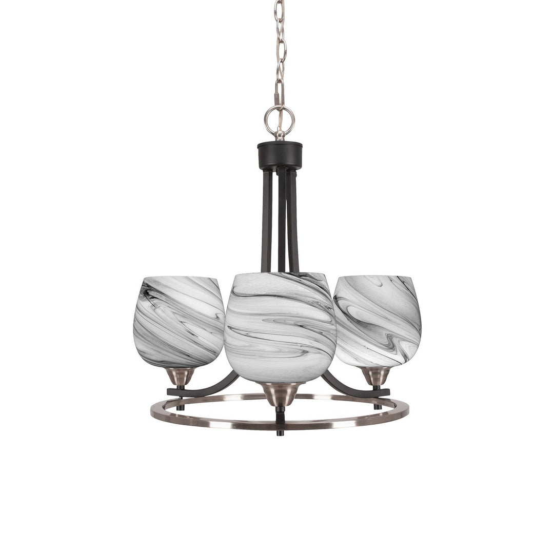 Toltec Paramount 3403-mbbn-4819 Chandelier Light - Matte Black & Brushed Nickel
