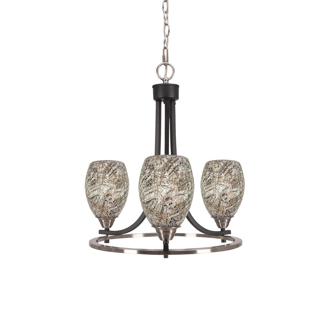 Toltec Paramount 3403-mbbn-5054 Chandelier Light - Matte Black & Brushed Nickel
