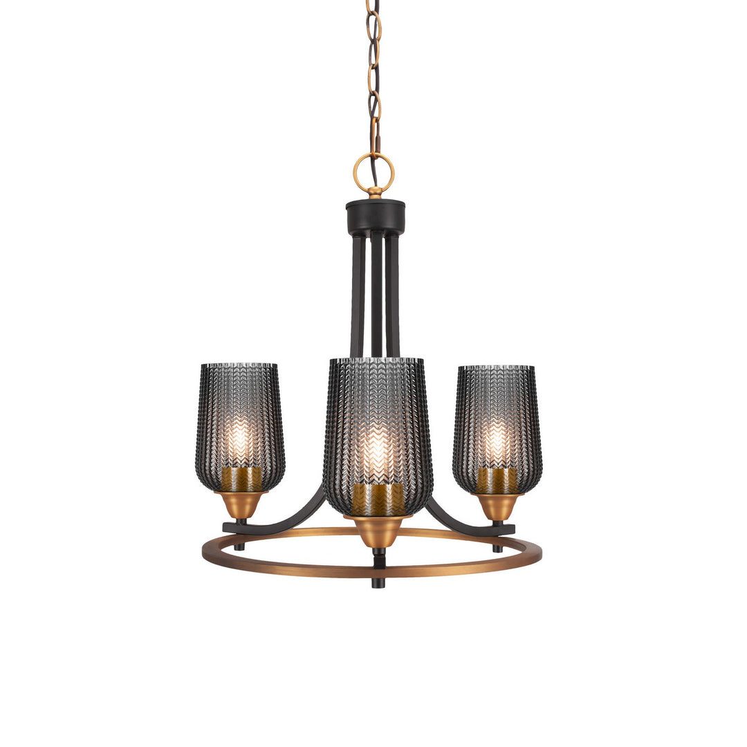 Toltec Paramount 3403-mbbr-4252 Chandelier Light - Matte Black & Brass