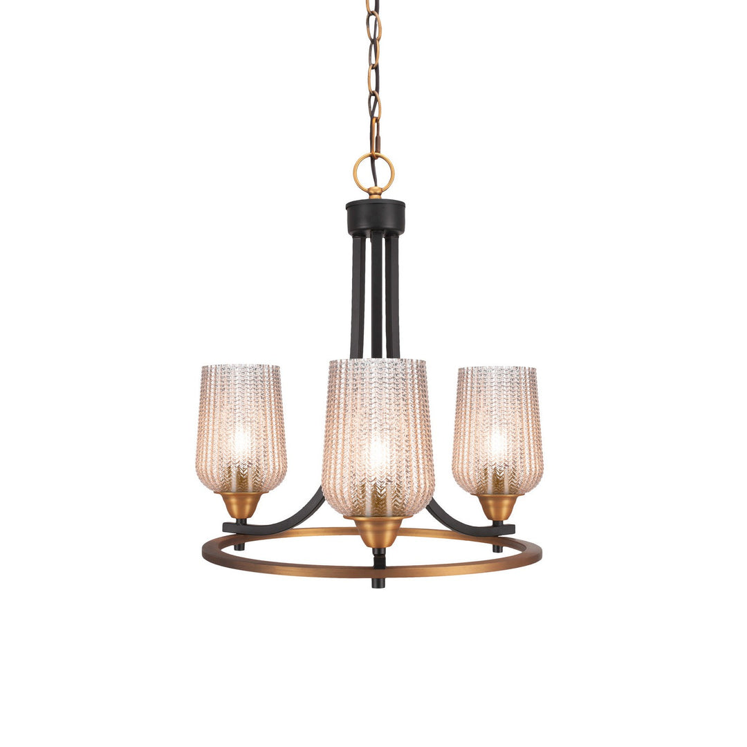 Toltec Paramount 3403-mbbr-4253 Chandelier Light - Matte Black & Brass