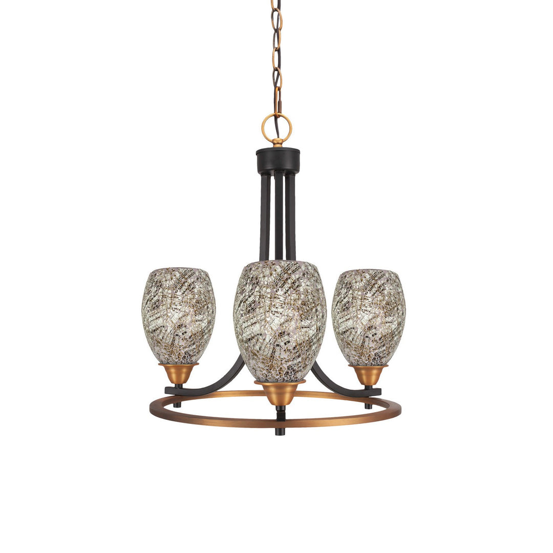 Toltec Paramount 3403-mbbr-5054 Chandelier Light - Matte Black & Brass