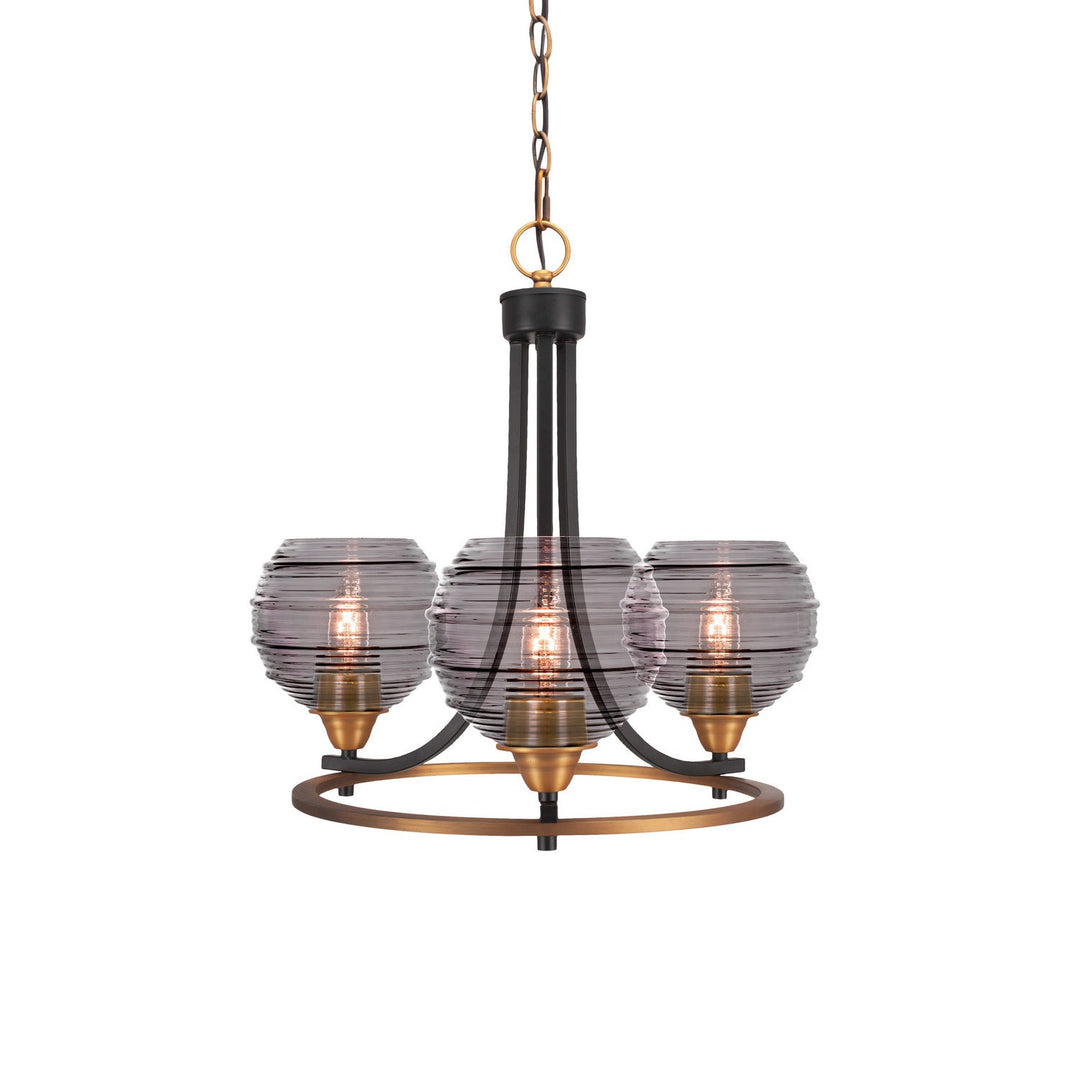 Toltec Paramount 3403-mbbr-5112 Chandelier Light - Matte Black & Brass