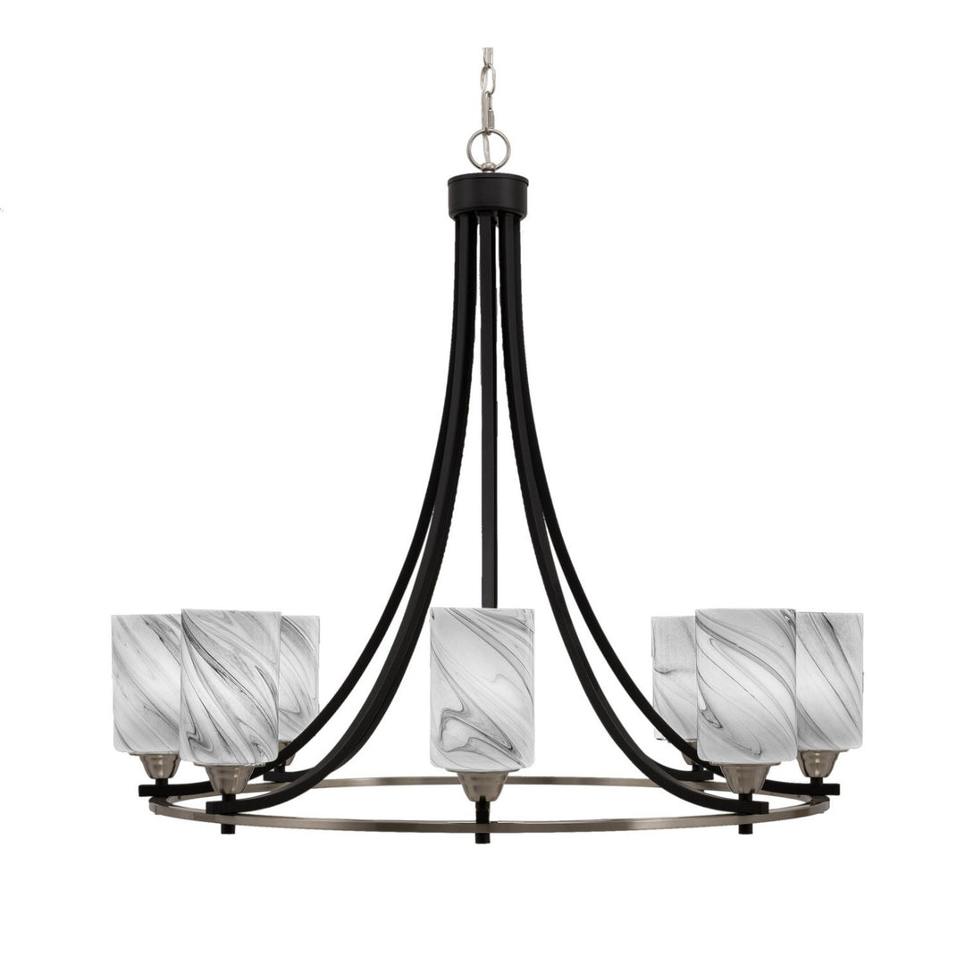 Toltec Paramount 3408-mbbn-3009 Chandelier Light - Matte Black & Brushed Nickel