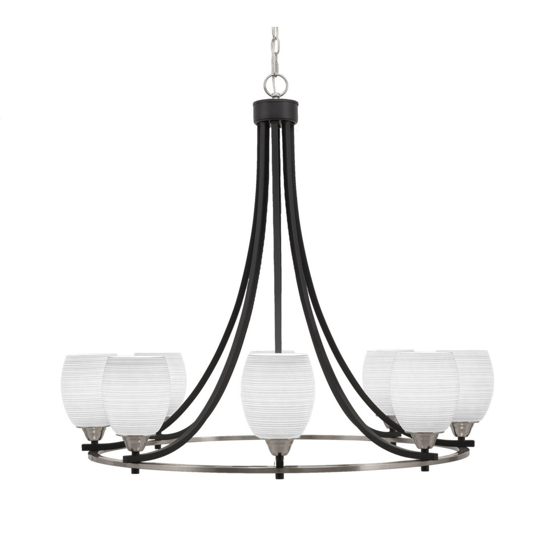 Toltec Paramount 3408-mbbn-4021 Chandelier Light - Matte Black & Brushed Nickel
