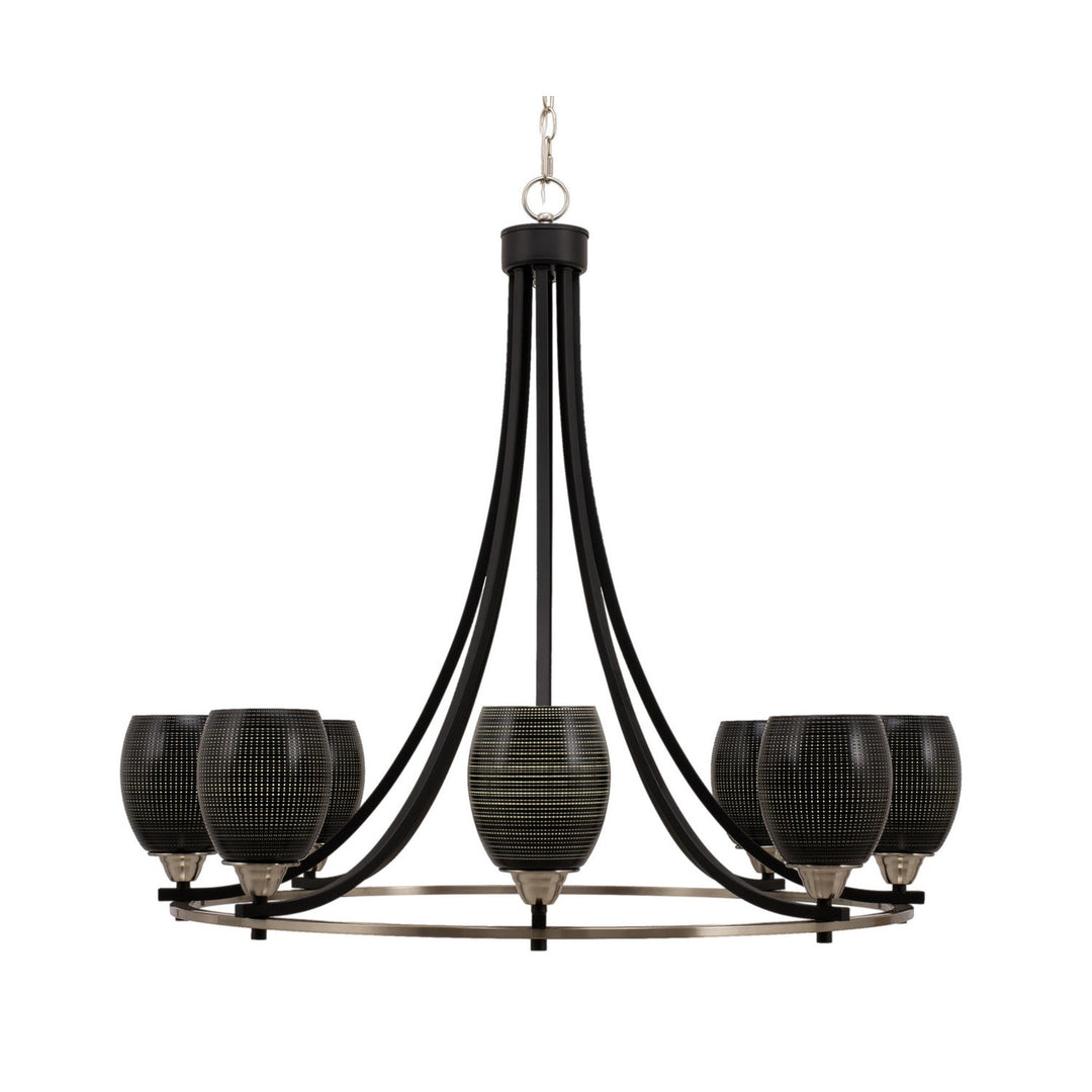 Toltec Paramount 3408-mbbn-4029 Chandelier Light - Matte Black & Brushed Nickel