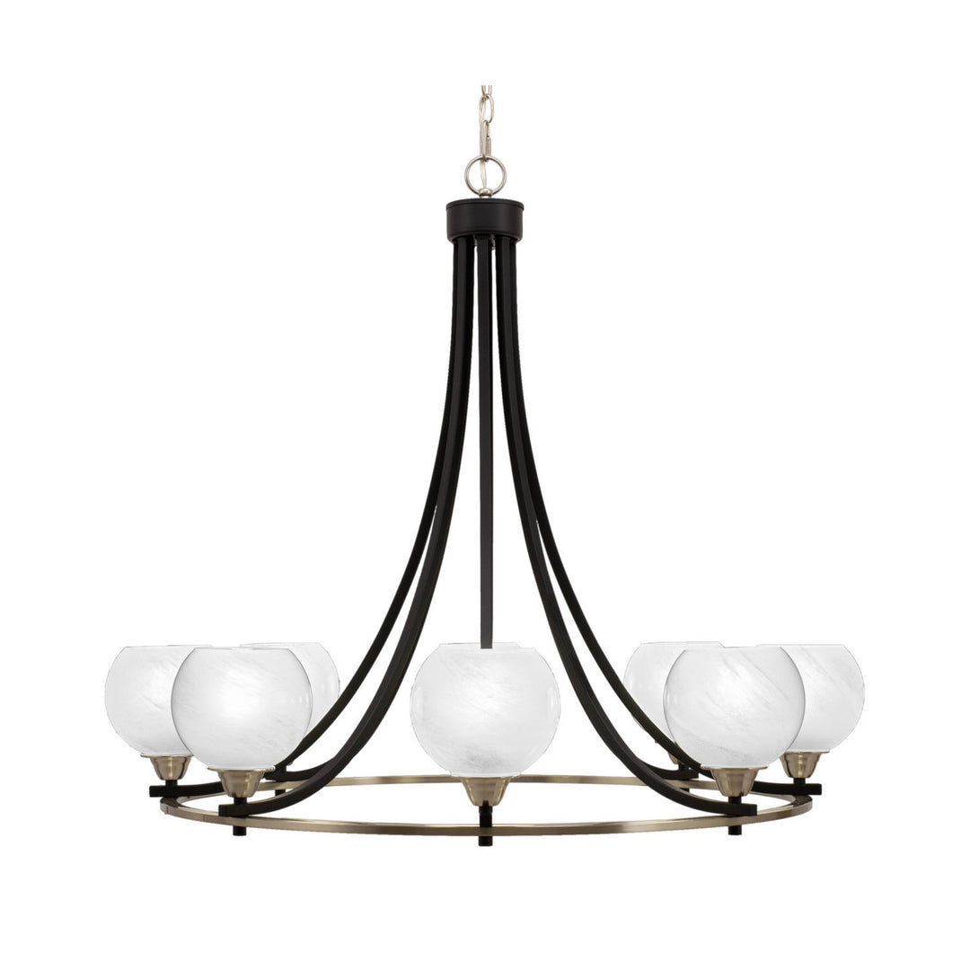 Toltec Paramount 3408-mbbn-4101 Chandelier Light - Matte Black & Brushed Nickel