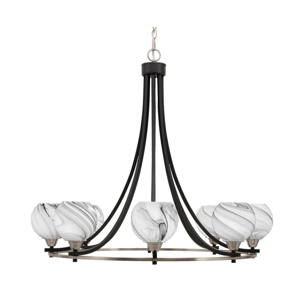 Toltec Paramount 3408-mbbn-4109 Chandelier Light - Matte Black & Brushed Nickel