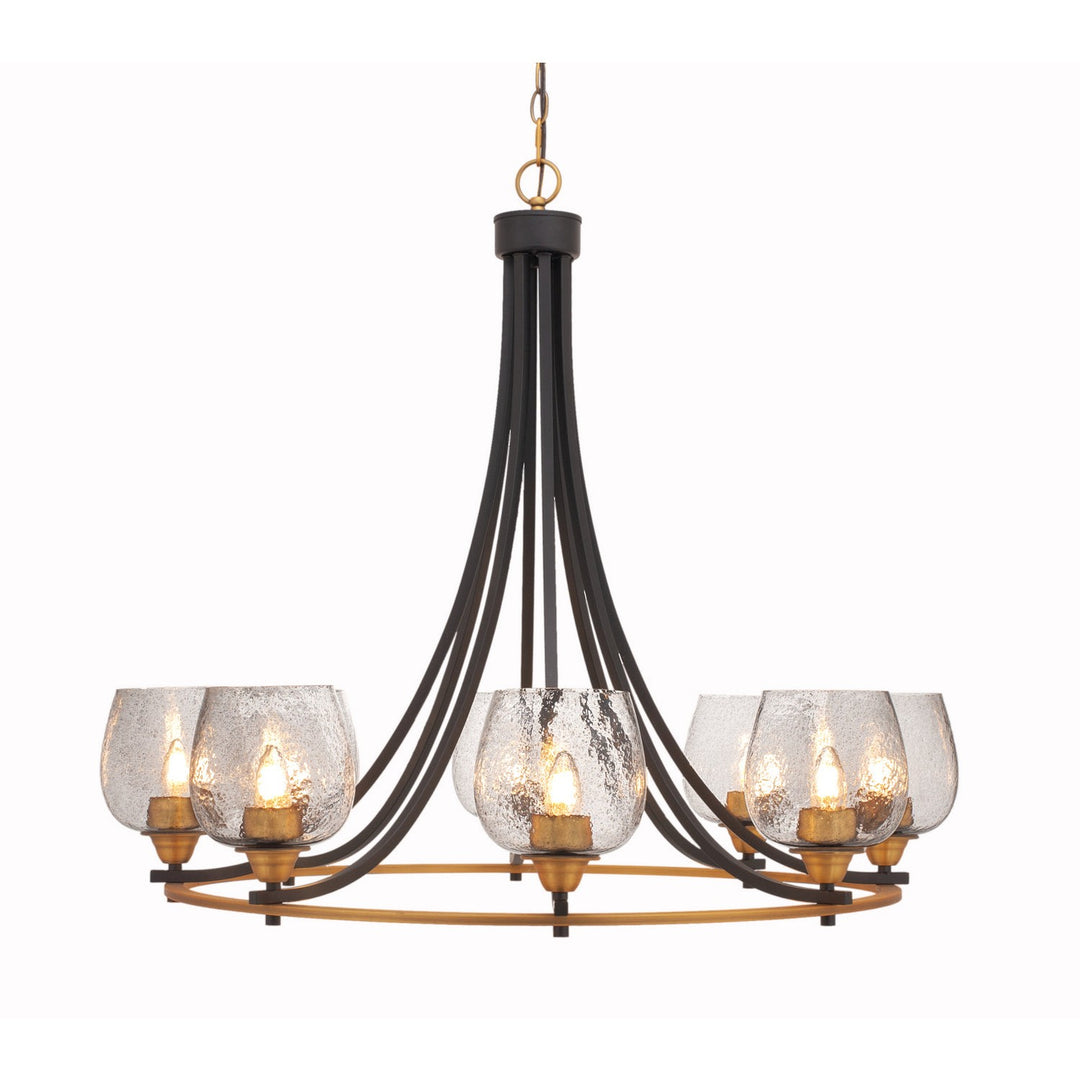 Toltec Paramount 3408-mbbn-4812 Chandelier Light - Matte Black & Brushed Nickel