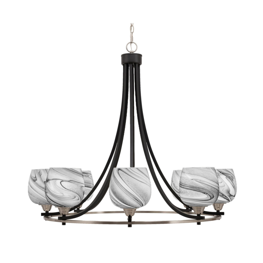 Toltec Paramount 3408-mbbn-4819 Chandelier Light - Matte Black & Brushed Nickel