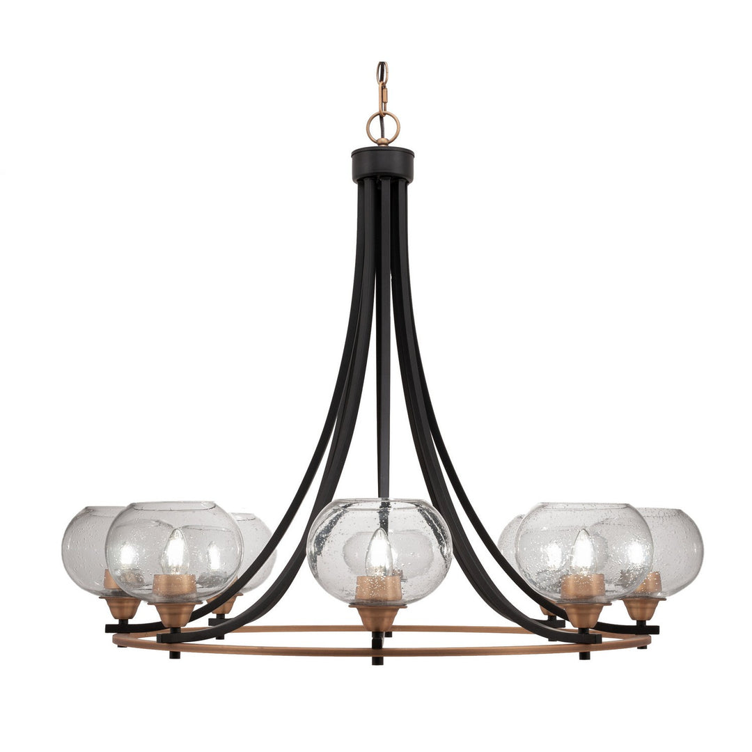 Toltec Paramount 3408-mbbr-202 Chandelier Light - Matte Black & Brass